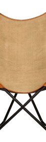 vidaXL Krzesło motyl, brązowe, skóra naturalna 283770-3