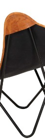 vidaXL Krzesło motyl, brązowe, skóra naturalna 283770-4
