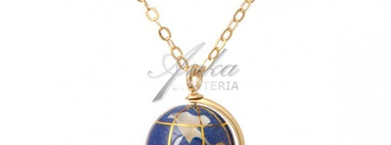 GLOBUS - naszyjnik srebrny pozłacany z lapis lazuli-1