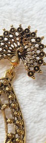 Nowe kolczyki orientalne złoty kolor paw pawie ptak kwiaty jhumki boho bohemian-3