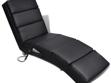vidaXL Rozkładany fotel masujący, czarny, sztuczna skóra240968-1