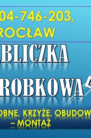 Tabliczka nagrobna, cena tel, Cmentarz Wrocław, , na grób, krzyż, montaż-2