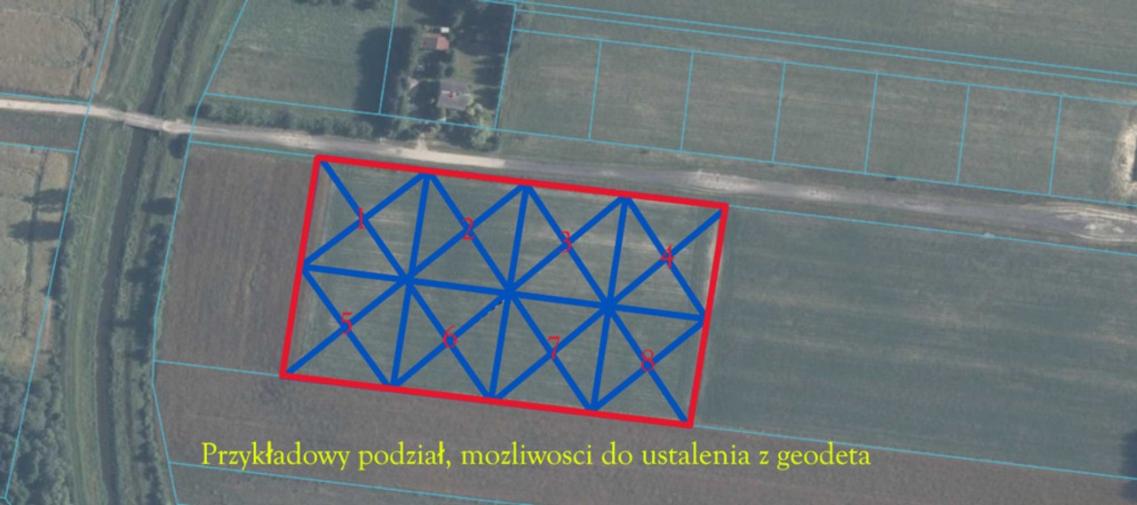 Duża działka jezioro Krasne (podział na 8 działek), lubartowski