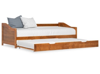 vidaXL Wysuwane łóżko, miodowy brąz, drewno sosnowe, 90x200 cm 283153-1