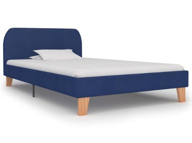 vidaXL Rama łóżka, niebieska, tkanina, 90 x 200 cm 280876-1