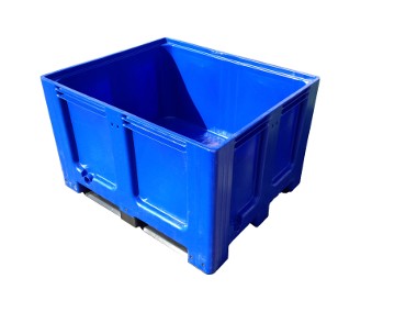 Skrzyniopaleta plastikowa niebieska, płozy 120x100-1