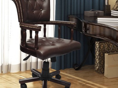 vidaXL Obrotowe krzesło biurowe, brązowe 20042-1