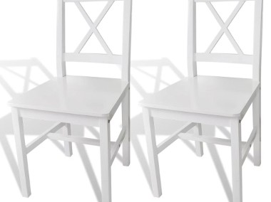 vidaXL Krzesła stołowe, 2 szt., białe, drewno sosnowe 241510-1