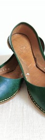 Zielone skórzane buty balerinki 37 skóra orient indyjskie khussa mojari jutti -3