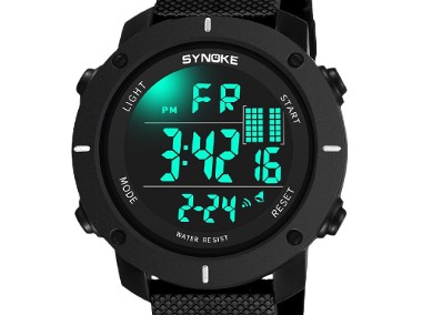Duży zegarek elektroniczny sportowy wodoszczelny stoper Synoke cyfrowy LED męski-1
