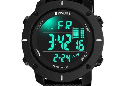 Duży zegarek elektroniczny sportowy wodoszczelny stoper Synoke cyfrowy LED męski