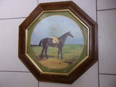  Bardzo stary cenny obraz z początku XXw." Dżokej na koniu "-1