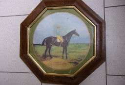  Bardzo stary cenny obraz z początku XXw." Dżokej na koniu "