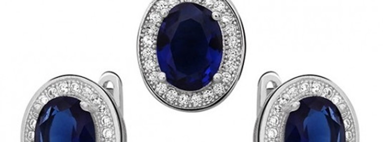 Komplet biżuterii Markizy z niebieską cyrkonią-1