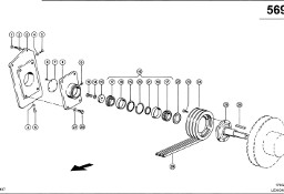 Claas Lexion 600 KOŁO PASOWE 0006285710 (Napęd przyrządu źniwnego, z przekładnią regulacyjną)