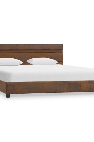 vidaXL Rama łóżka z LED, brązowa, tapicerowana tkaniną, 160 x 200 cm 284808-2