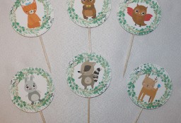 Pikery do dekoracji ozdoby dla dzieci leśne zwierzęta zwierzątka miś lis sarenka