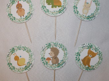 Pikery do dekoracji ozdoby dla dzieci leśne zwierzęta zwierzątka miś lis sarenka-2