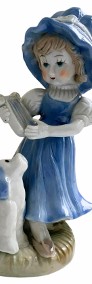 Figurka porcelanowa - dziewczynka z harfą i psem-3