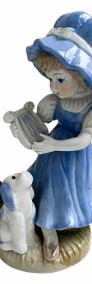 Figurka porcelanowa - dziewczynka z harfą i psem-4