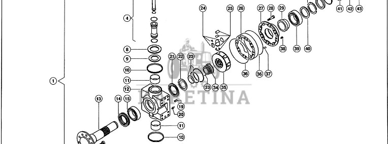 Claas Lexion 580 BLOK CYLINDRA 0001740880 (Napędzana oś kierowana "mud hog"; silnik koła)-1
