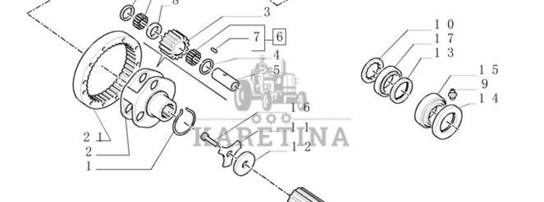 New Holland T6010 T6070 Wałek koła 87516450-1