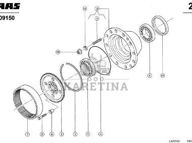 CLAAS Targo K70 Piasta Tylna Koła Kompletna 0011712880 6000103366 6000103357-2