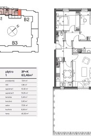Trypokojowe mieszkanie z tarasem o pow. 40,93 m2-2