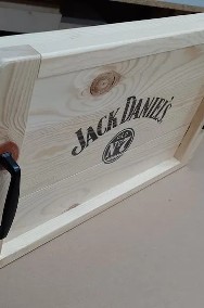 Taca Jack Daniels drewno metalowe uchwyty loft industrial retro-2