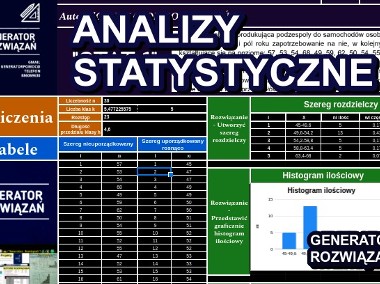 Analiza Statystyczna, Testy statystyczne, projekt Excel, Statistica-1