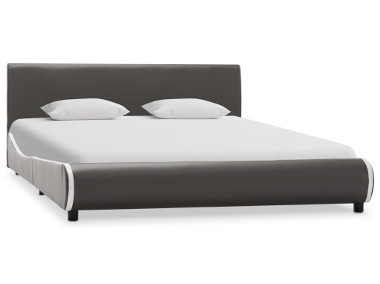 vidaXL Rama łóżka, antracytowy szary, sztuczna skóra, 140 x 200 cm 285005-1