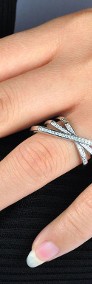 Nowy pierścionek srebrny kolor białe cyrkonie celebrytka duży gwiazda-4