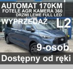 Ford Transit Custom 170KM A8 DrzwiLewe Fotele AGR Full Led Niska Cena od ręki 9-os. 2207