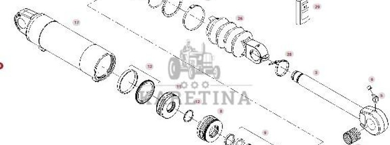 Fendt 930 933 936 939 942 GEN 7 Siłownik Przedniego TUZ Drążek CZĘŚCI G945920020010-1