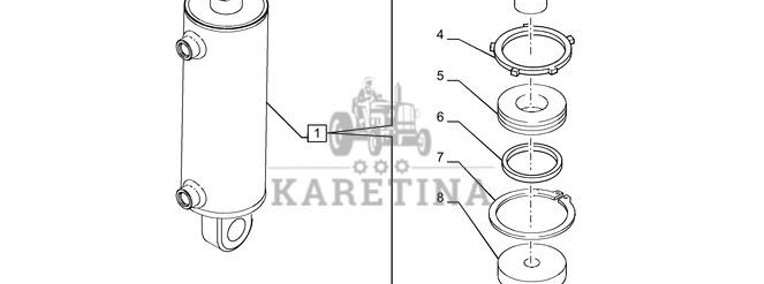 New Holland T6090 Siłownik podnośnika double acting, 50mm rod, 90mm bore, 200mm stroke 47136721-1