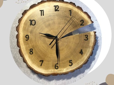 Drewniany zegar 30 cm z plastra drewna-1