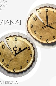 Drewniany zegar 30 cm z plastra drewna-2