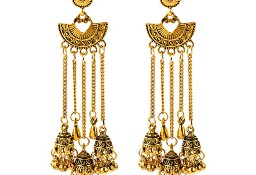 Nowe długie kolczyki z Indii indyjskie złoty kolor orient orientalne boho