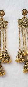 Nowe długie kolczyki z Indii indyjskie złoty kolor orient orientalne boho-4
