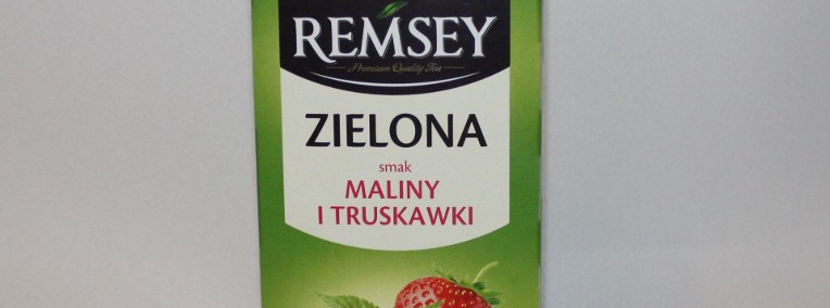Herbata Remsey zielona smak malina truskawka 25 torebek truskawkowa malinowa-1
