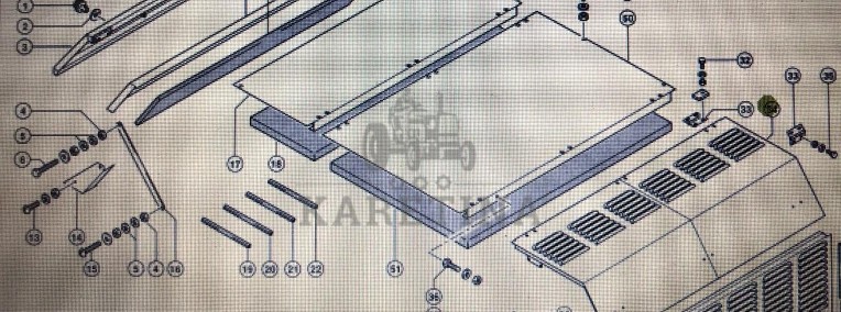 Pokrywa silnika górna Claas Mega 370-340 Nr 34 na rys katalogowym Nr katalogowy 000 542 005 0-1