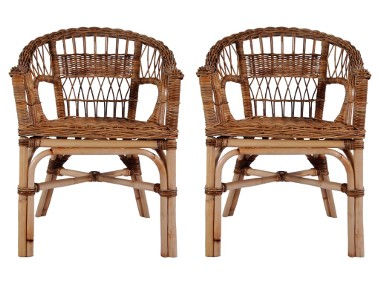 vidaXL Krzesła ogrodowe, 2 szt., naturalny rattan, brązowe 275842-1