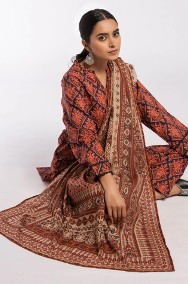 Duża chusta szal dupatta brąz wzór bawełna orient hidżab hijab turban pareo-2
