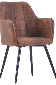 vidaXL Krzesła stołowe, 2 szt., brązowe, sztuczna skóra zamszowa287825-2