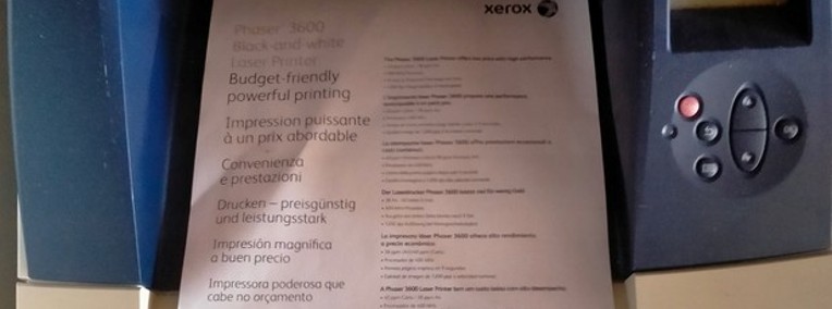 Drukarka komputerowa laserowa Xerox Phaser 3600 - słaby wyświetlacz, brudzi-1