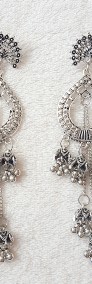 Nowe kolczyki orientalne srebrny kolor paw pawie ptak kwiaty jhumki boho -3