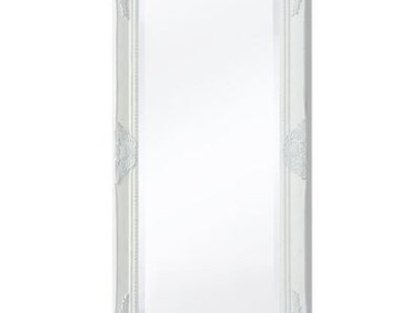 vidaXL Lustro ścienne w stylu barokowym, 100x50 cm, białe-1