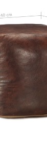 vidaXL Puf, ciemnobrązowy, 40x40x40 cm, prawdziwa kozia skóra248127-4