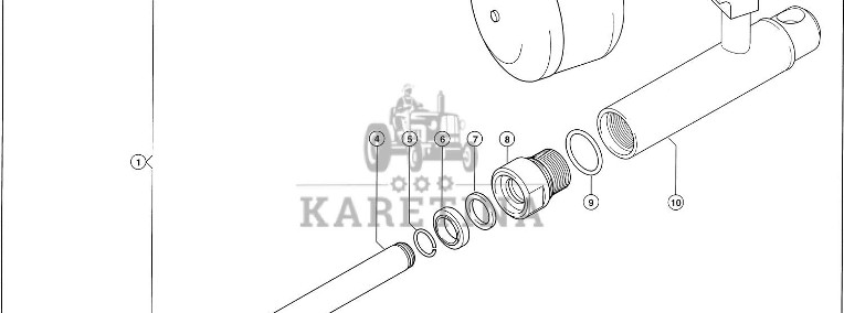 Claas Lexion 600 NURNIK-CYLINDER 0000405692 (Siłownik hydr. przestawianie klepiska, lewy)-1