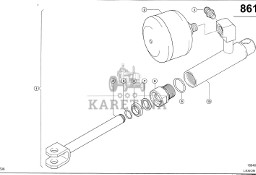 Claas Lexion 600 NURNIK-CYLINDER 0000405692 (Siłownik hydr. przestawianie klepiska, lewy)